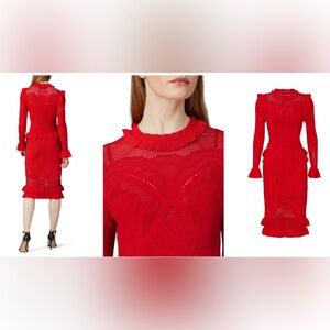 Alexis Red Ruffled Knit Dress